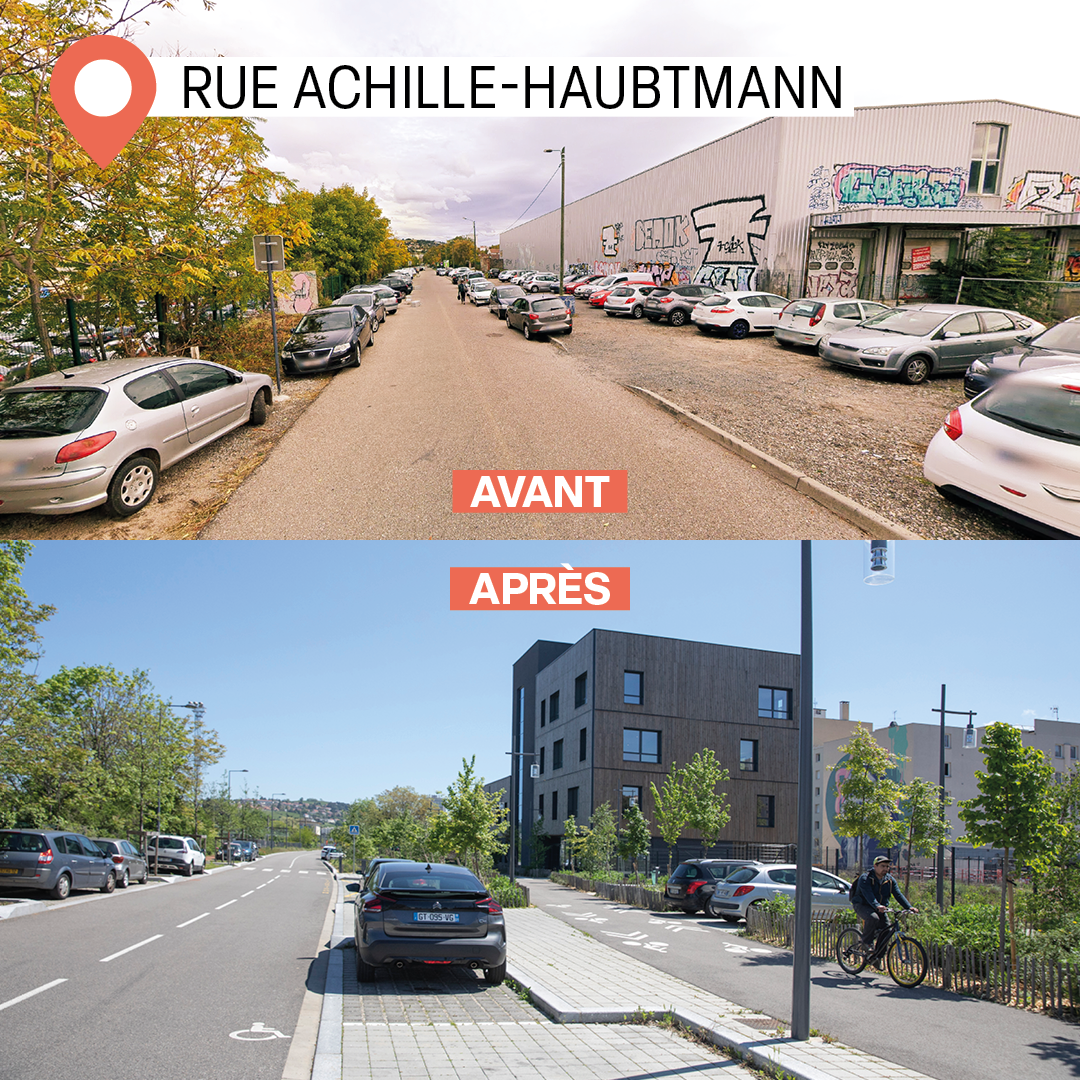 Châteaucreux rue Achille Haubtmann avant - après